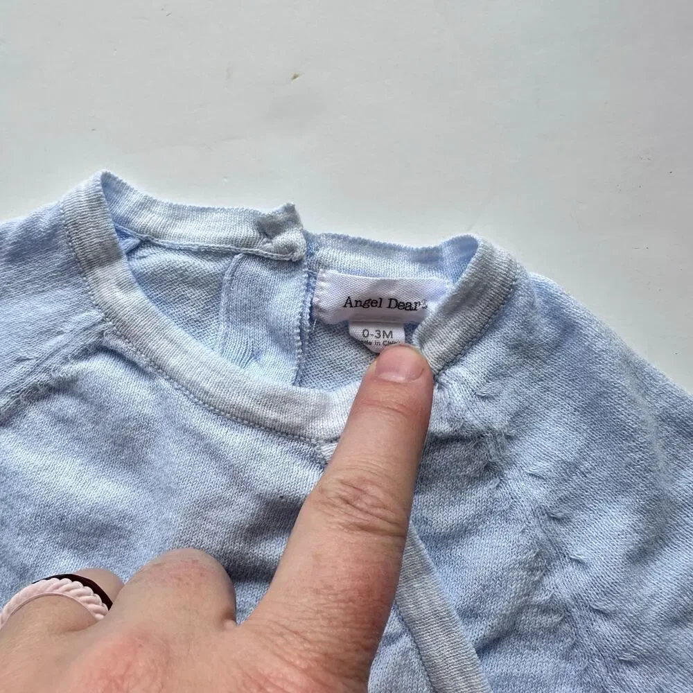Angel Dear Boys' Blue Cotton Sweater - Excellent Condition 0-3 months